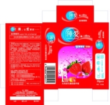 薄爱冰爽 草莓味包装盒设计图片