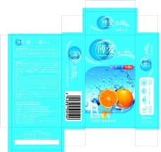 薄爱冰爽 柠檬味包装盒设计图片