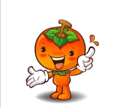 水果活动卡通柿子矢量图图片