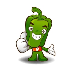 绿色蔬菜卡通青椒矢量图图片