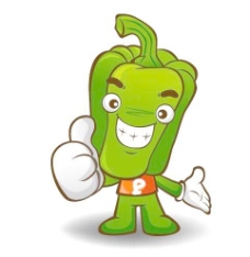 绿色蔬菜卡通青椒矢量图图片