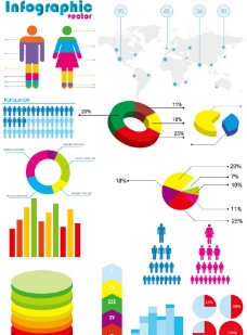 财务报表商务金融数据统计分析矢量图片
