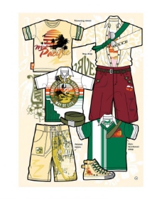 服装设计手稿 夏威夷风格冲浪系列图片