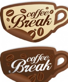 咖啡杯咖啡标签贴纸