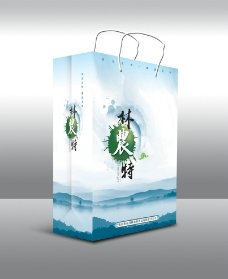水产品中国水墨风格山产品兜子展开图图片