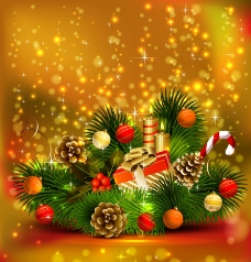 潮流素材金色动感光点星光梦幻圣诞背景图片