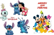 矢量人物Disney米老鼠米妮史迪仔stitch部分位图组成图片