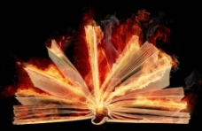 燃烧中的书图片