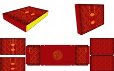 中国古典元素盘扣旗袍造型丝绸包装盒