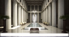 喷泉设计欧式大厅模型图片