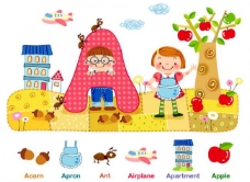 儿童教育儿童卡通矢量英语教育系列图片