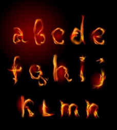 火焰英文字母图片